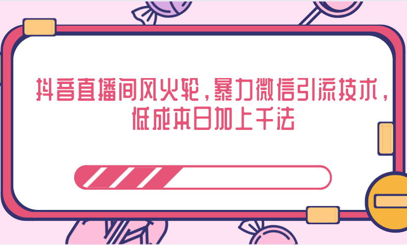 抖音直播间风火轮，暴力微信引流技术，低成本日加上千法-小伟资源网