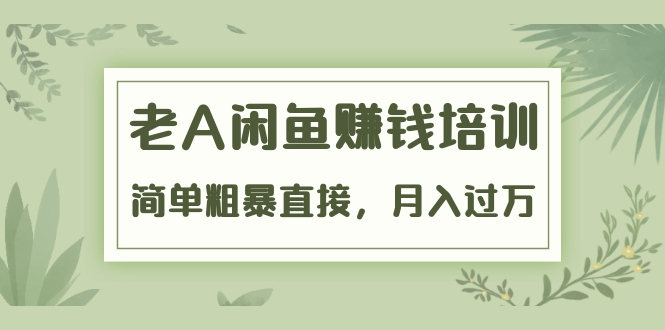 《老A闲鱼赚钱培训》简单粗暴直接，月入过万真正的闲鱼战术实课（51节课）-小伟资源网