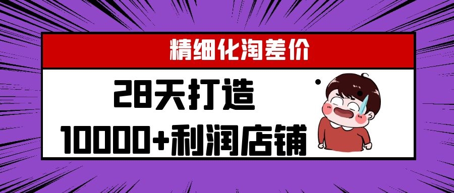 Yl精细化淘差价28天打造10000+利润店铺，精细化选品项目（附软件）-小伟资源网