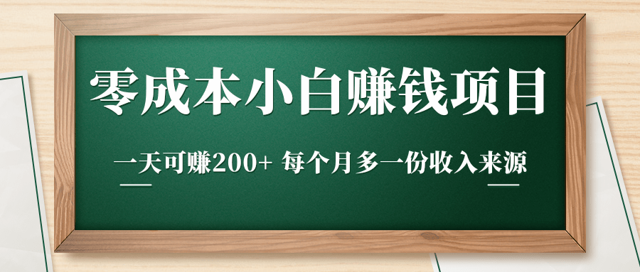 零成本小白赚钱实操项目，一天可赚200+ 每个月多一份收入来源-小伟资源网