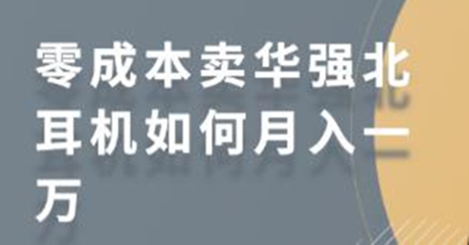 零成本卖华强北耳机如何月入10000+，教你在小红书上卖华强北耳机-小伟资源网