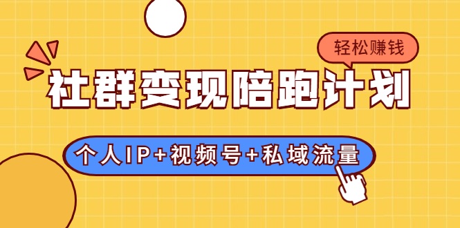 社群变现陪跑计划：建立“个人IP+视频号+私域流量”的社群商业模式轻松赚钱-小伟资源网