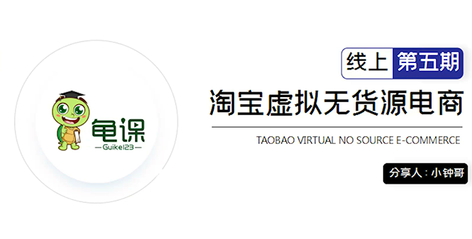 龟课·淘宝虚拟无货源电商5期，全程直播 现场实操，一步步教你轻松实现躺赚-小伟资源网