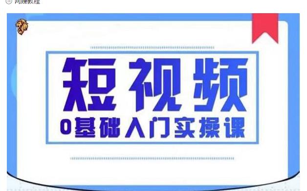 2021短视频0基础入门实操课，新手必学，快速帮助你从小白变成高手-小伟资源网