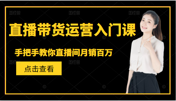 直播带货运营入门课，手把手教你直播间月销百万-小伟资源网