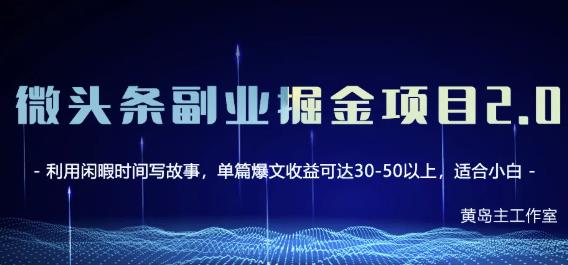 黄岛主微头条副业掘金项目第2期，单天做到50-100+收益！-小伟资源网