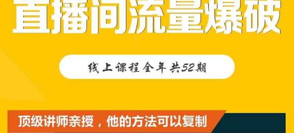 【直播间流量爆破】每周1期带你直入直播电商核心真相，破除盈利瓶颈-小伟资源网