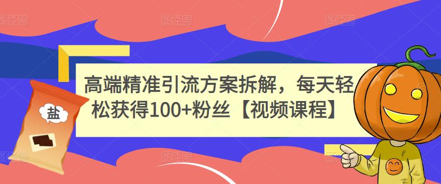 高端精准引流方案拆解，每天轻松获得100+粉丝【视频课程】-小伟资源网