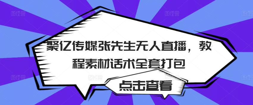 聚亿传媒张先生无人直播，教程素材话术全套打包-小伟资源网