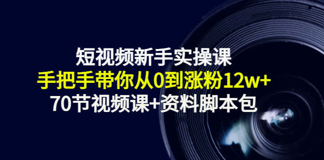 短视频新手实操课：手把手带你从0到涨粉12w+（70节视频课+资料脚本包）-小伟资源网