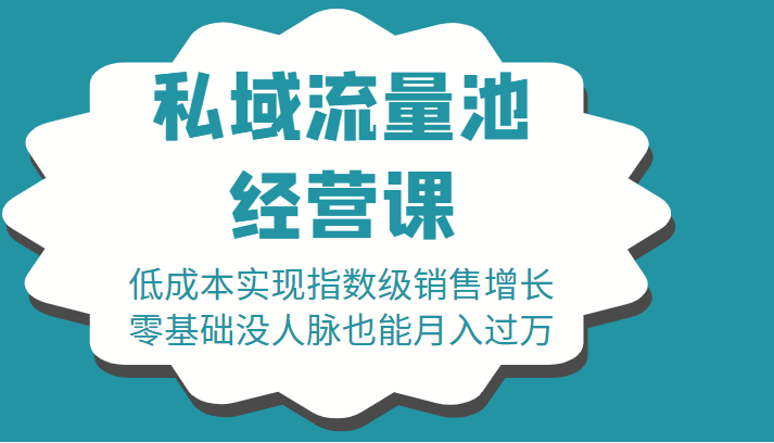 16堂私域流量池经营课：低成本实现指数级销售增长，零基础没人脉也能月入过万-小伟资源网