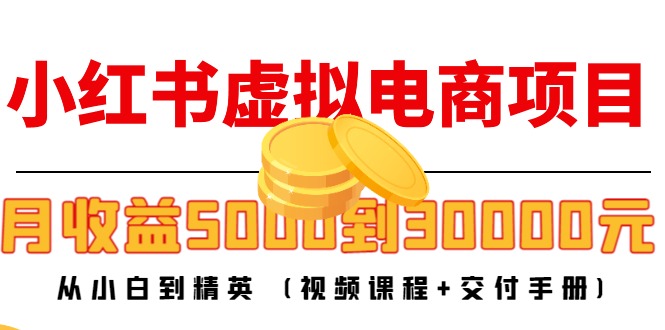 小红书虚拟电商项目：从小白到精英 月收益5000到30000 (视频课程+交付手册)-小伟资源网