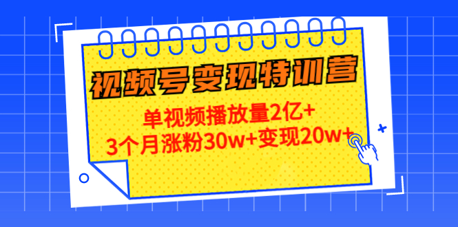 21天视频号变现特训营：单视频播放量2亿+3个月涨粉30w+变现20w+（第14期）-小伟资源网