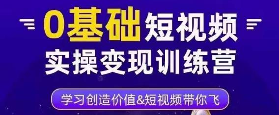 0基础短视频实操变现训练营，3大体系成就百万大V-小伟资源网