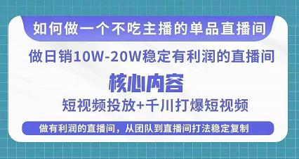 某电商线下课程，稳定可复制的单品矩阵日不落，做一个不吃主播的单品直播间-小伟资源网