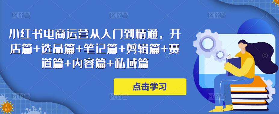 小红书电商运营从入门到精通，开店篇+选品篇+笔记篇+剪辑篇+赛道篇+内容篇+私域篇-小伟资源网