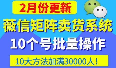 微信矩阵卖货系统，多线程批量养10个微信号，10种加粉落地方法，快速加满3W人卖货！-小伟资源网