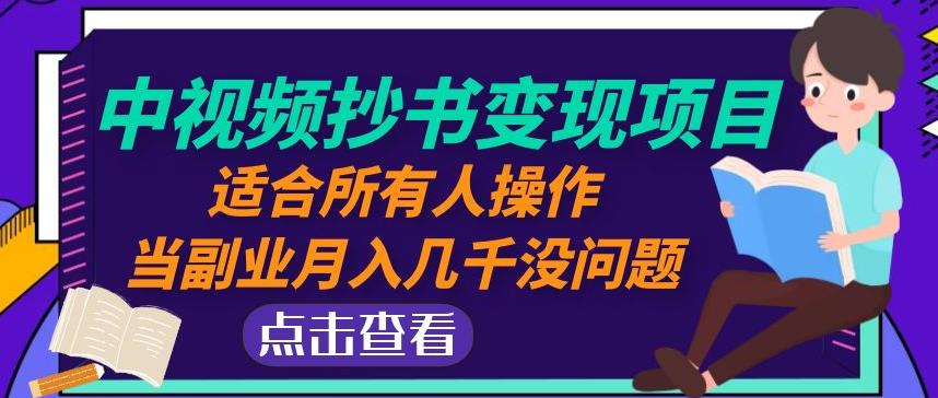 黄岛主中视频抄书变现项目：适合所有人操作，当副业月入几千没问题！-小伟资源网