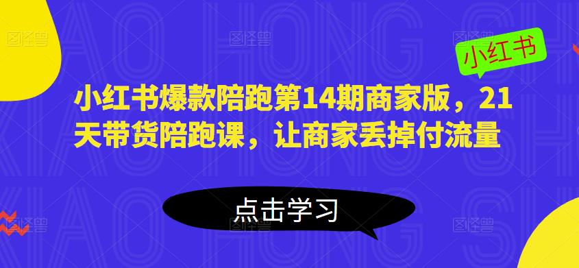 小红书爆款陪跑第14期商家版，21天带货陪跑课，让商家丢掉付流量-小伟资源网