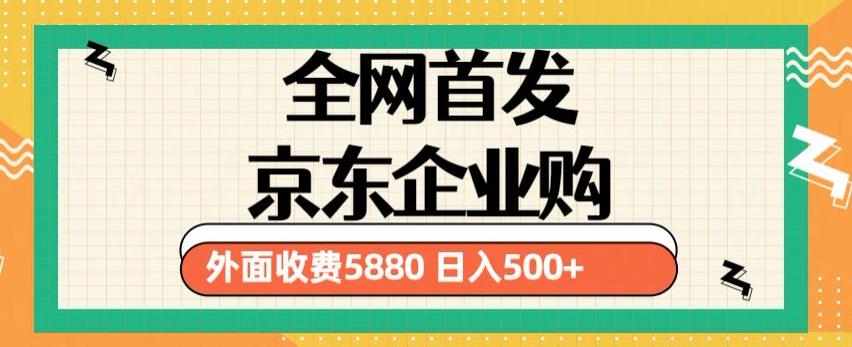 3月最新京东企业购教程，小白可做单人日利润500+撸货项目（仅揭秘）-小伟资源网