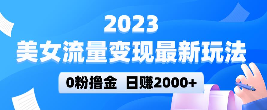 2023美女流量变现最新玩法，0粉撸金，日赚2000+，实测日引流300+-小伟资源网