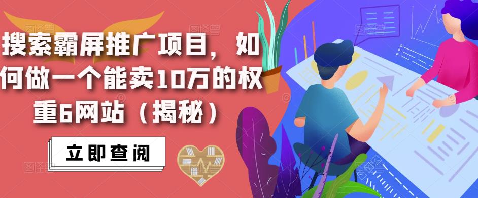 搜索霸屏推广项目，如何做一个能卖10万的权重6网站（揭秘）-小伟资源网