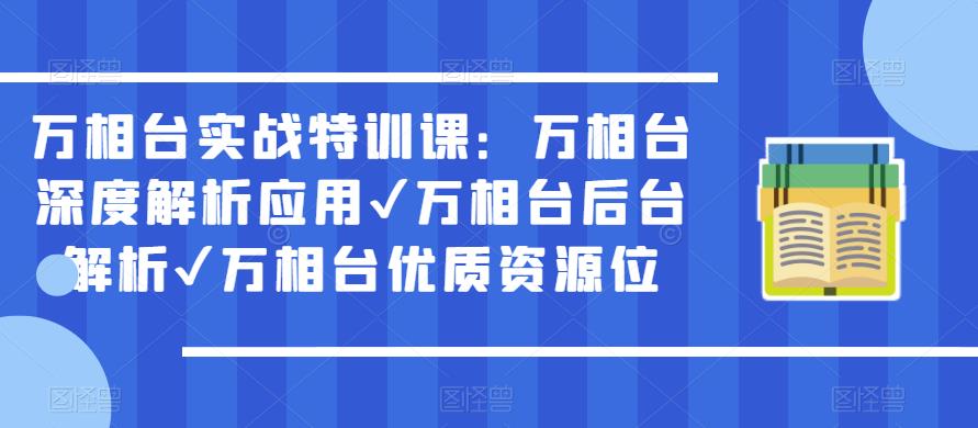 万相台实战特训课：万相台深度解析应用✔万相台后台解析✔万相台优质资源位-小伟资源网