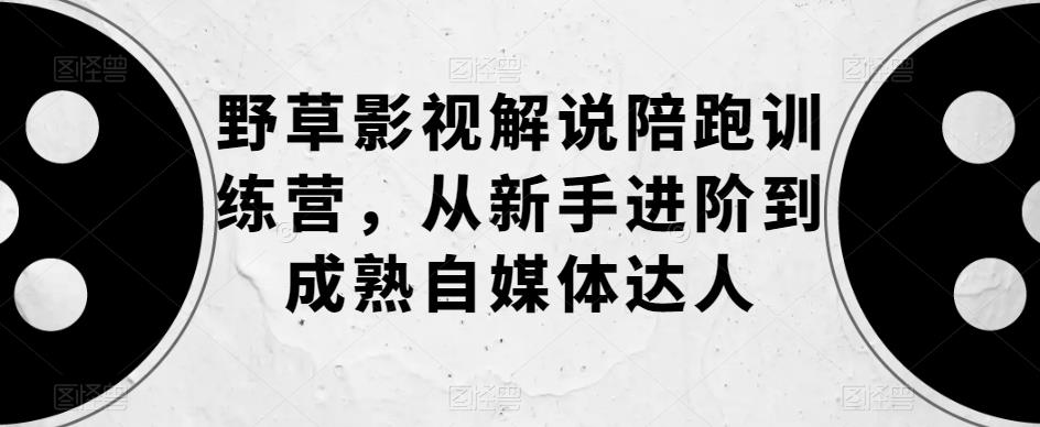 野草影视解说陪跑训练营，从新手进阶到成熟自媒体达人-小伟资源网