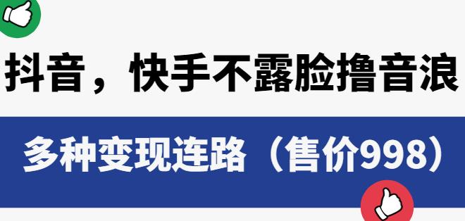 抖音快手不露脸撸音浪项目，多种变现连路（售价998）-小伟资源网