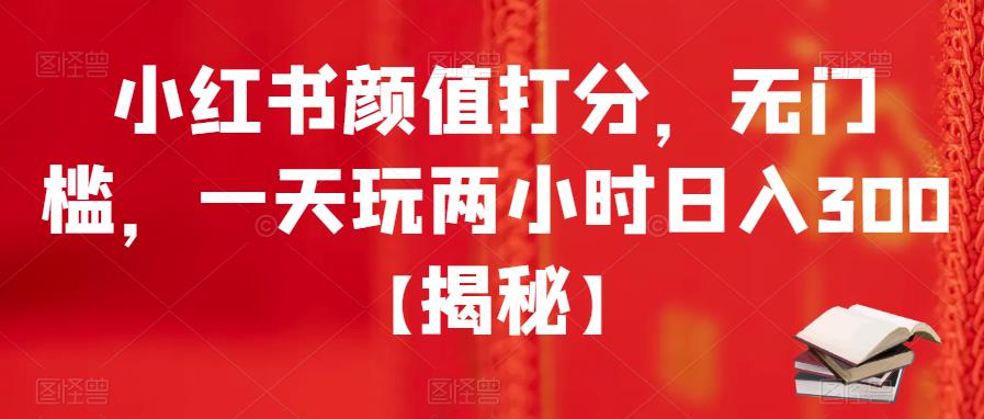 小红书颜值打分，无门槛，一天玩两小时日入300+【揭秘】-小伟资源网