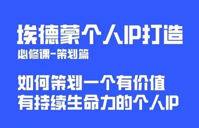 埃德蒙普通人都能起飞的个人IP策划课，如何策划一个优质个人IP-小伟资源网