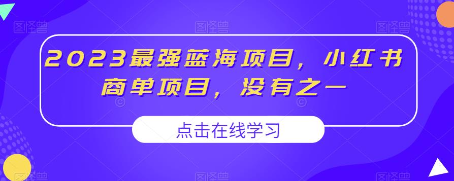 2023最强蓝海项目，小红书商单项目，没有之一【揭秘】-小伟资源网