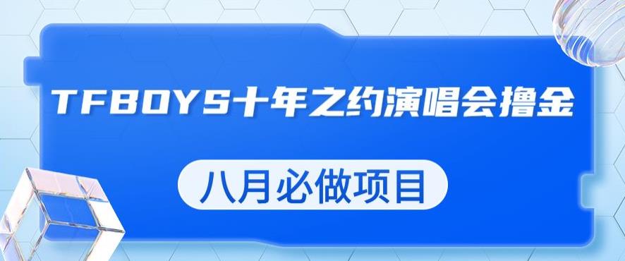 最新蓝海项目，靠最近非常火的TFBOYS十年之约演唱会流量掘金，八月必做的项目【揭秘】-小伟资源网