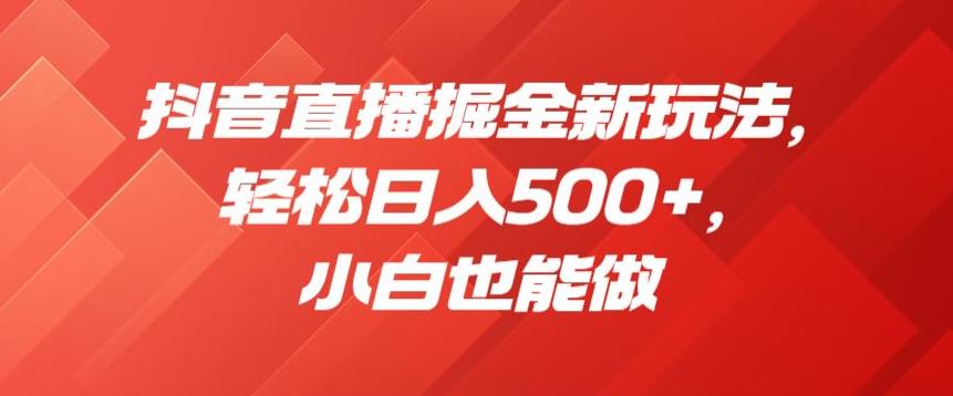 抖音直播掘金新玩法，轻松日入500+，小白也能做【揭秘】-小伟资源网