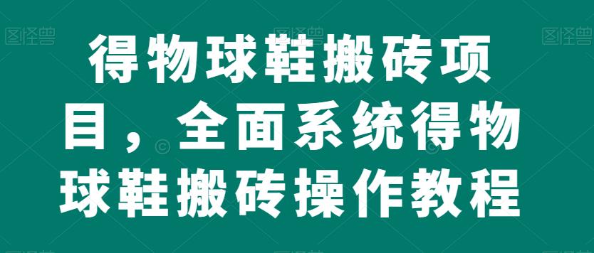 得物球鞋搬砖项目，全面系统得物球鞋搬砖操作教程【揭秘】-小伟资源网