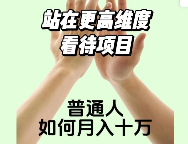 2023最火项目：站在更高维度看待项目，普通人如何月入十万【揭秘】-小伟资源网