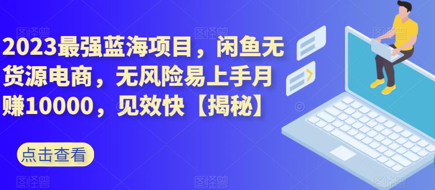 2023最强蓝海项目，闲鱼无货源电商，无风险易上手月赚10000，见效快【揭秘】-小伟资源网