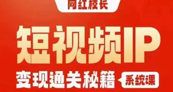 网红校长短视频IP变现通关秘籍｜系统课，产品篇，短视频篇，商业篇，私域篇，直播篇-小伟资源网