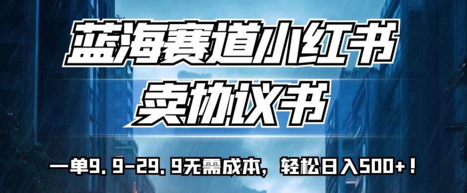 蓝海赛道小红书卖协议书，一单9.9-29.9无需成本，轻松日入500+!【揭秘】-小伟资源网