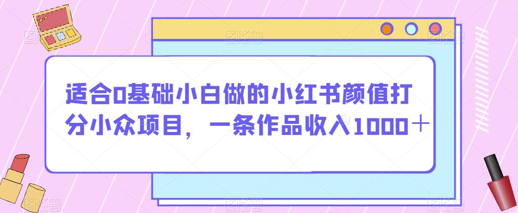 适合0基础小白做的小红书颜值打分小众项目，一条作品收入1000＋【揭秘】-小伟资源网