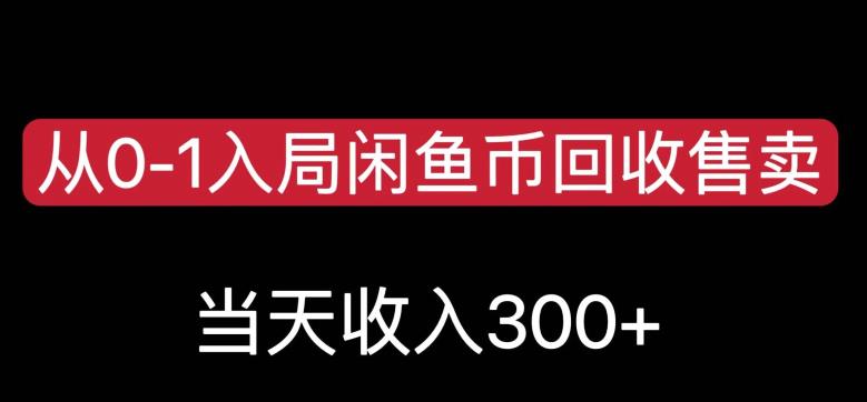 从0-1入局闲鱼币回收售卖，当天变现300，简单无脑【揭秘】-小伟资源网