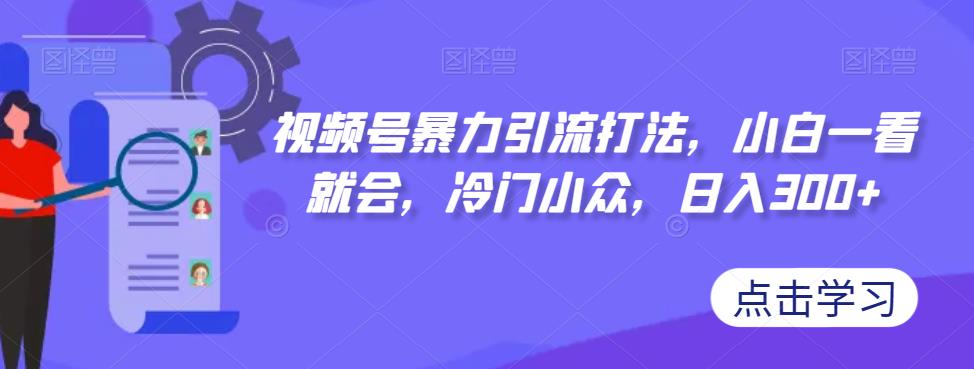 视频号暴力引流打法，小白一看就会，冷门小众，日入300+【揭秘】-小伟资源网