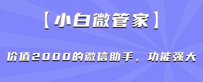 【小白微管家】价值2000的微信助手，功能强大-小伟资源网