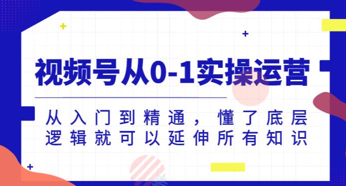 视频号从0-1实操运营，从入门到精通，懂了底层逻辑就可以延伸所有知识-小伟资源网