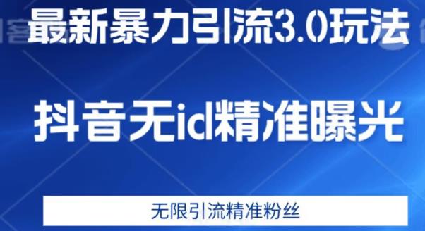 最新暴力引流3.0版本，抖音无id暴力引流各行业精准用户-小伟资源网