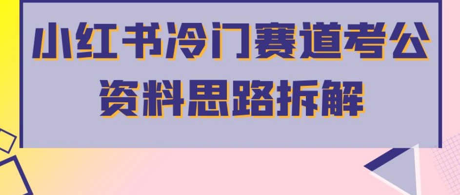 小红书冷门赛道考公资料思路拆解，简单搬运无需操作，转化高涨粉快轻松月入过万-小伟资源网