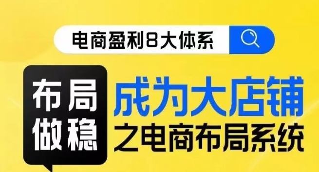 八大体系布局篇·布局做稳，成为大店的电商布局线上课-小伟资源网