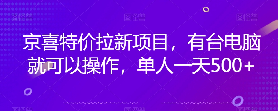 京喜特价拉新新玩法，有台电脑就可以操作，单人一天500+【揭秘】-小伟资源网