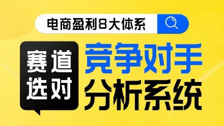 电商盈利8大体系·赛道选对，​竞争对手分析系统线上课-小伟资源网