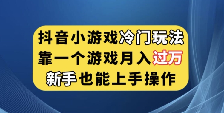 抖音小游戏冷门玩法，靠一个游戏月入过万，新手也能轻松上手【揭秘】-小伟资源网